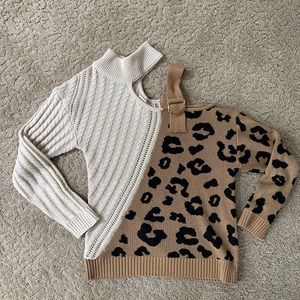 One shoulder detail sweater